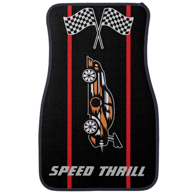 Personalized Speed Thrill Racing Car Floor Mat (Front)
