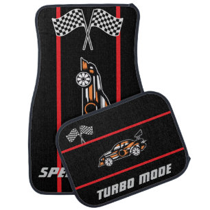 Personalized Speed Thrill Racing Car Floor Mat