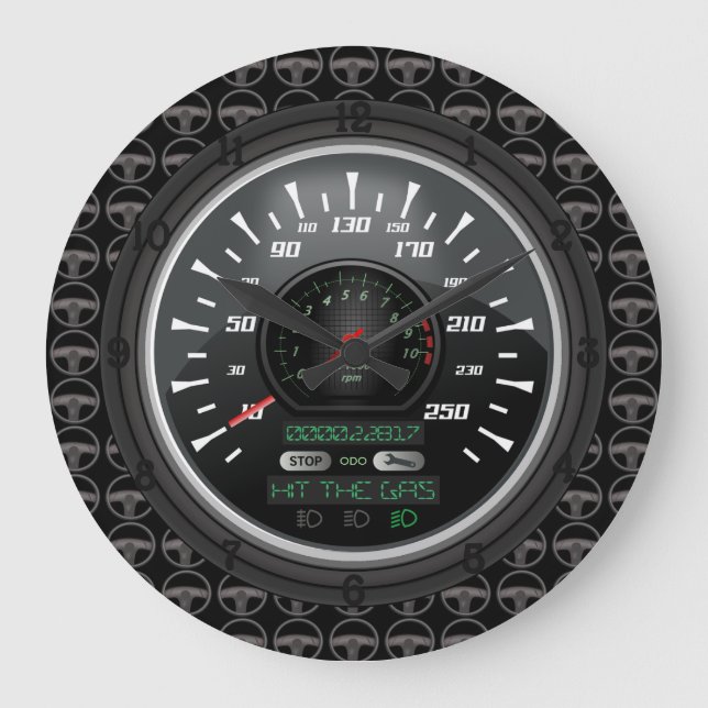 Personalized Speedometer Large Clock (Front)