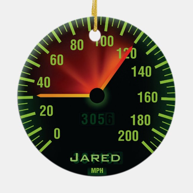 Personalized Speedometer Odometer Ornament