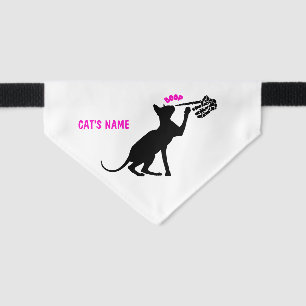 Personalized Sphynx Cat Nose Boop Skeleton Finger Pet Bandana Collar