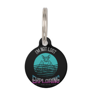 Personalized Sphynx Cat 'Not Lost Exploring' Funny Pet ID Tag
