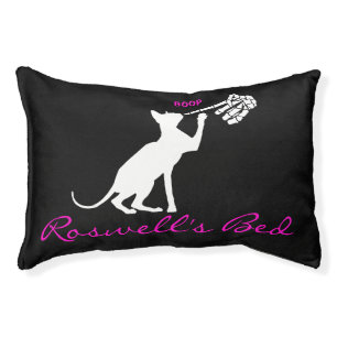 Personalized Sphynx Cat Skeleton Nose Boop Pet Bed