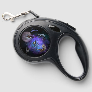 Personalized Sphynx Cats in Space Floating Kittens Retractable Pet Leash
