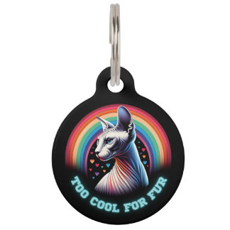 Personalized Sphynx Cats 'Too Cool' Pet ID Tag