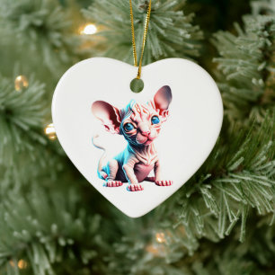 Personalized Sphynx Kitten Ceramic Ornament