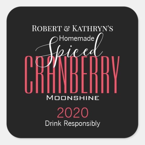 Personalized Spiced Cranberry FoodAlcohol Label