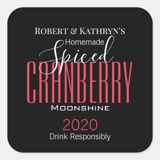 Personalized "Spiced Cranberry" Food/Alcohol Label (Front)