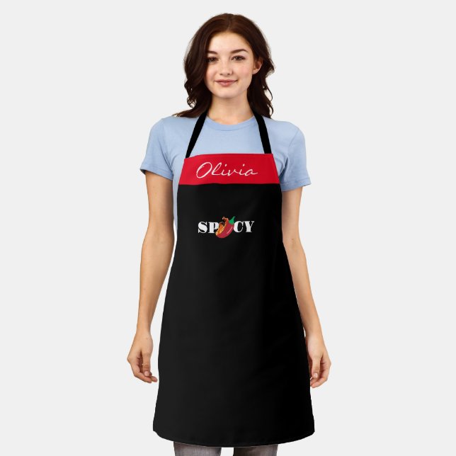Personalized Spicy Chili Cookoff Champion - Womens Apron (Worn)