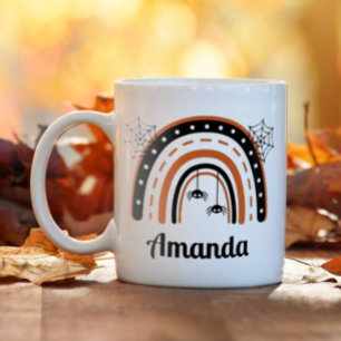 Personalized Spider Rainbow Halloween Coffee Mug