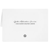 PERSONALIZED Spider Relocation Service Cards (Back Horizontal)