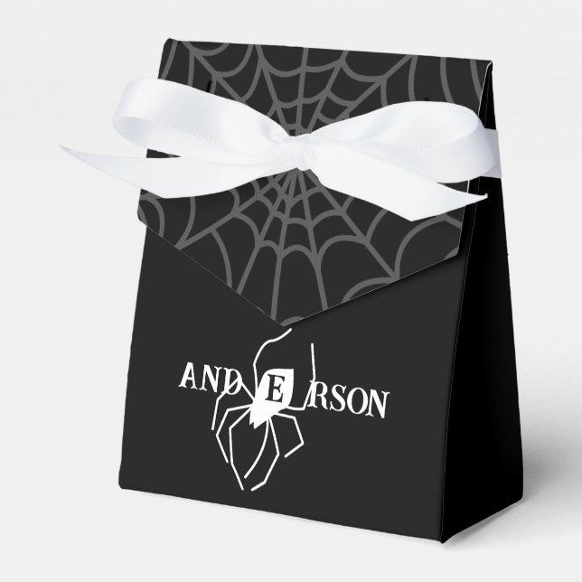 Personalized Spider Web  Favor Boxes (Front Side)