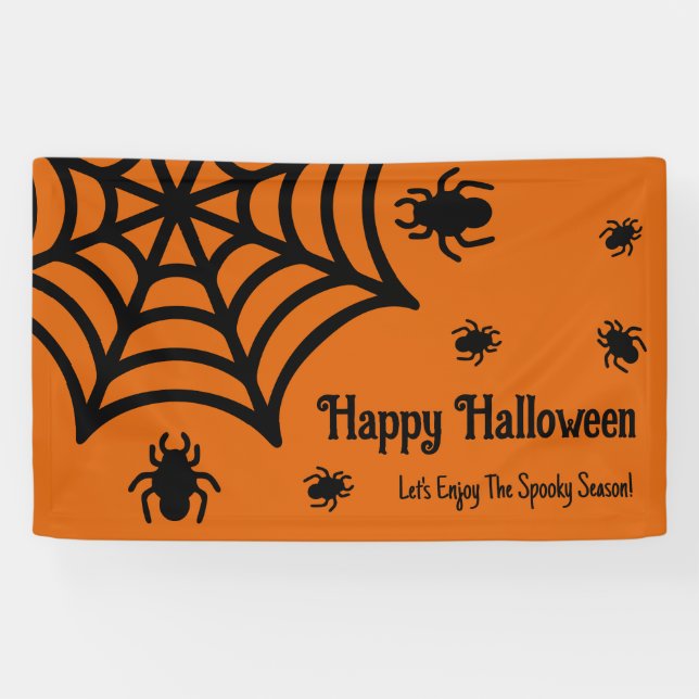 Personalized Spiderweb Halloween  Banner (Horizontal)
