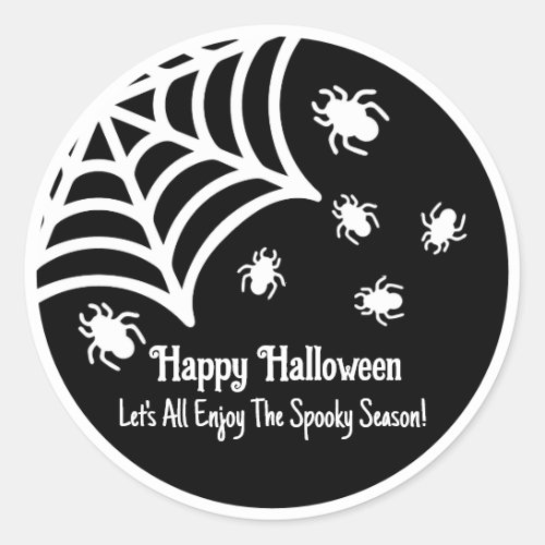 Personalized Spiderweb Halloween Classic Round Sticker