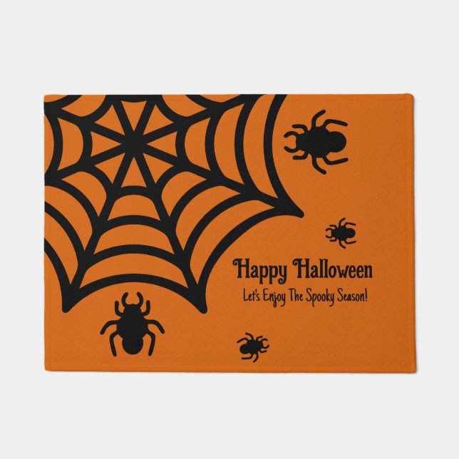 Personalized Spiderweb Halloween Doormat (Front)