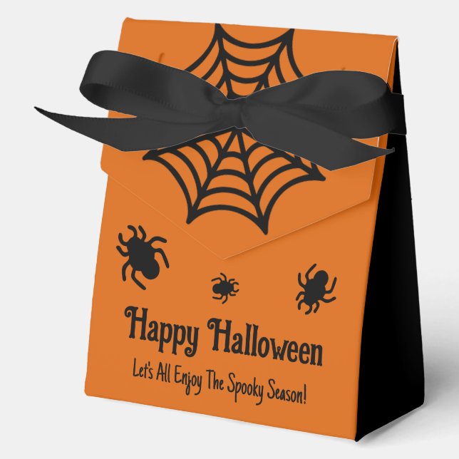 Personalized Spiderweb Halloween Favor Boxes (Front)