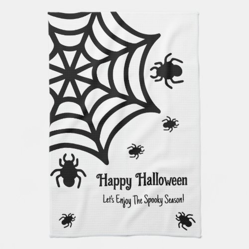 Personalized Spiderweb Halloween Kitchen Towel