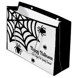 Personalized Spiderweb Halloween Large Gift Bag