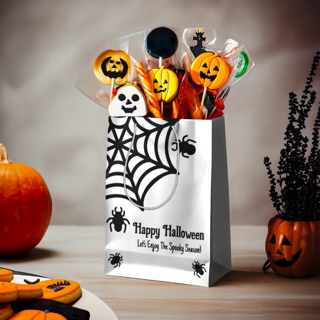 Personalized Spiderweb Halloween Medium Gift Bag (Creator Uploaded)