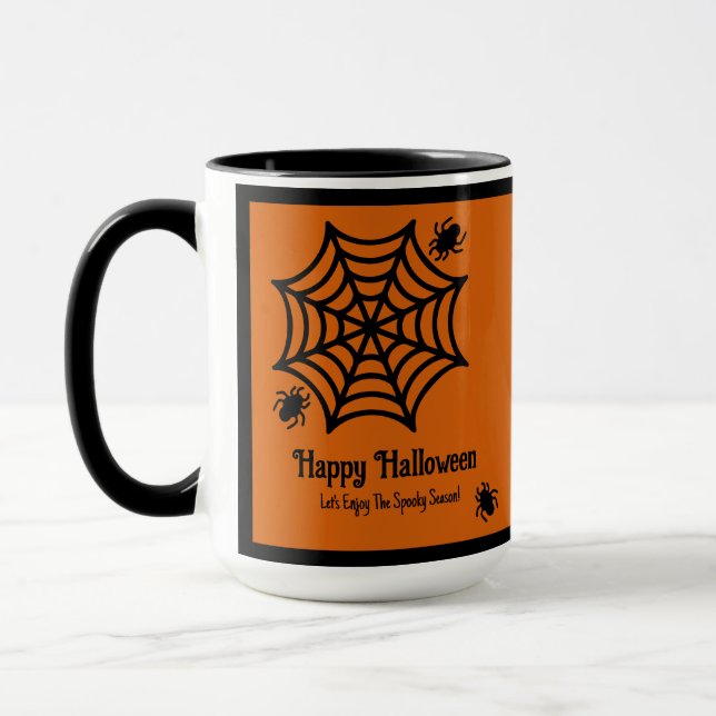 Personalized Spiderweb Halloween Mug (Left)