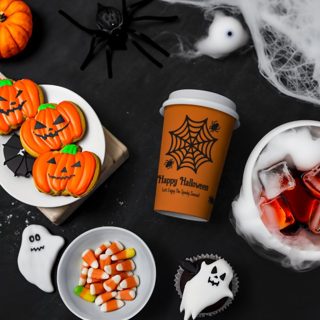 Personalized Spiderweb Halloween Paper Cups (Creator Uploaded)