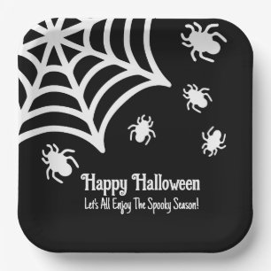 Personalized Spiderweb Halloween Paper Plates