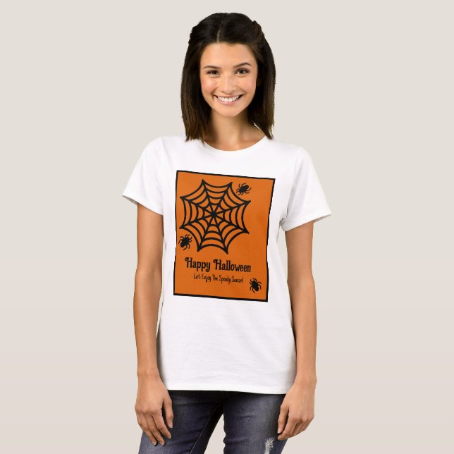 Personalized Spiderweb Halloween T-Shirt (Front Full)
