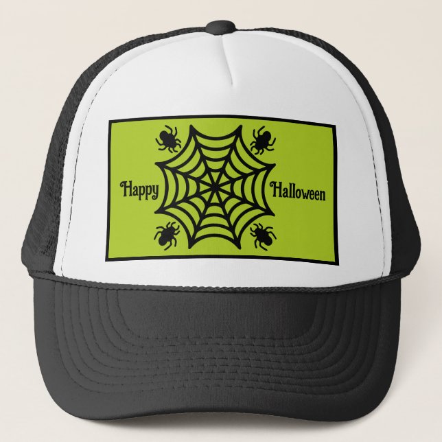 Personalized Spiderweb Halloween Trucker Hat (Front)