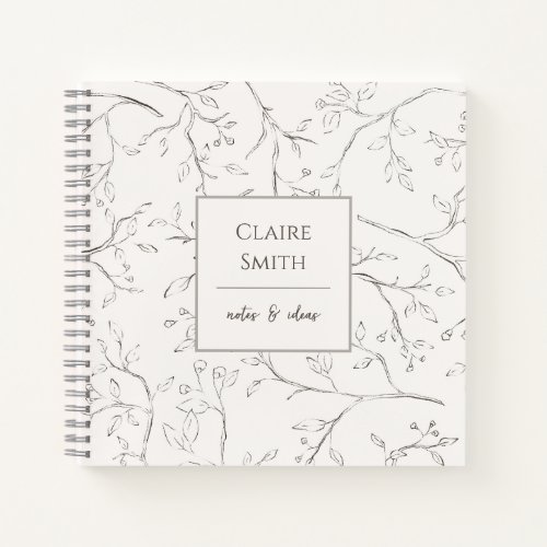 Personalized Spiral Notebook Branch Pattern