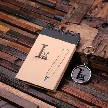 Personalized Spiral Notebook & Keychain - Black by tealsprairie at Zazzle