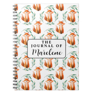 Personalized Spiral Photo Notebook – Cute Fox 