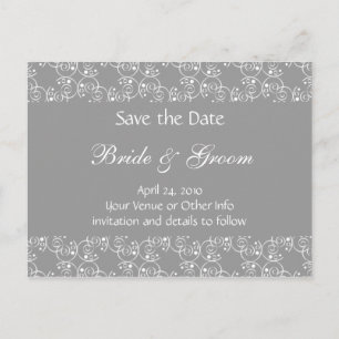 Personalized Spiral Swirls Save the Date Announcement Postcard