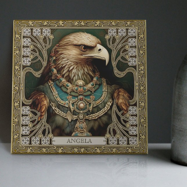 Personalized Spirit Eagle Tribal Altarpiece Ceramic Tile (Creator Uploaded)