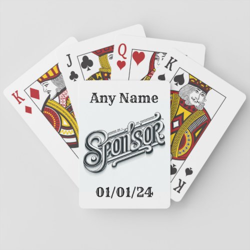 Personalized Sponsor Thank You Gift Any Name Date Playing Cards