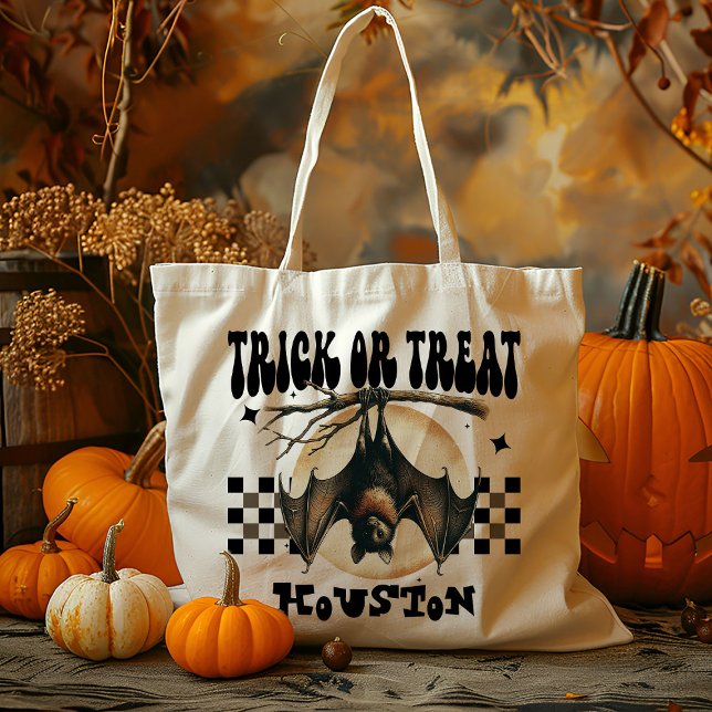 Personalized Spooky Bat Trick Or Treat Candy Tote Bag (Creator Uploaded)
