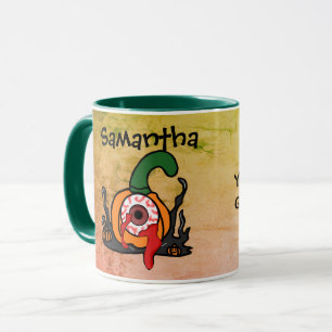 Personalized Spooky Bloodshot Pumpkin Mug
