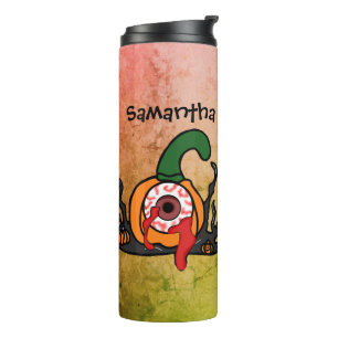 Personalized Spooky Bloodshot Pumpkin Thermal Tumbler