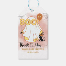 Personalized Spooky Boo Baby shower Gift Tags