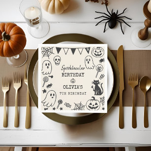 Personalized Spooky Cute Skeleton & Ghost Napkins
