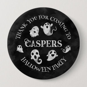 Personalized Spooky Ghost Halloween Button Badge