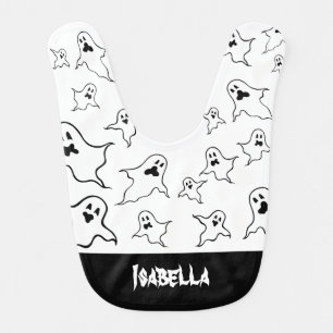 Personalized Spooky Halloween Ghosts Baby   Bib