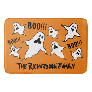 Personalized Spooky Halloween Ghosts Bath Mat