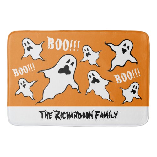 Personalized Spooky Halloween Ghosts Bath Mat