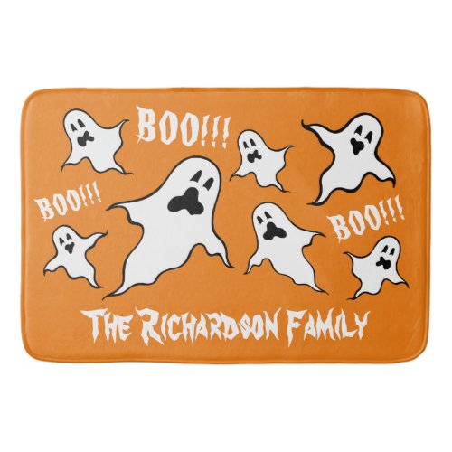 Personalized Spooky Halloween Ghosts Bath Mat