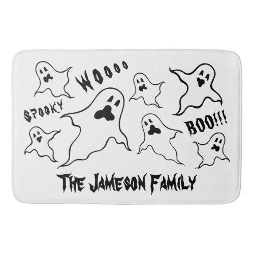 Personalized Spooky Halloween Ghosts Bath Mat