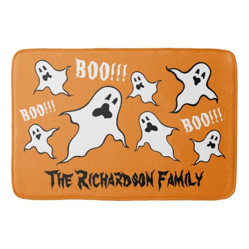 Personalized Spooky Halloween Ghosts Bath Mat