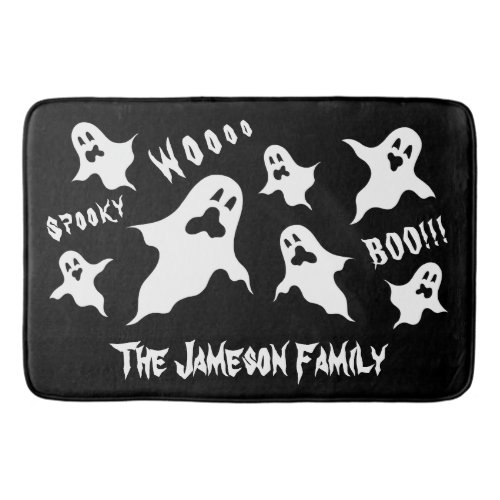 Personalized Spooky Halloween Ghosts Bath Mat