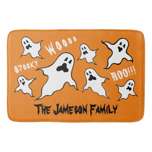 Personalized Spooky Halloween Ghosts Bath Mat