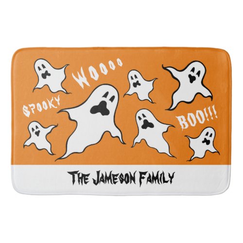 Personalized Spooky Halloween Ghosts Bath Mat