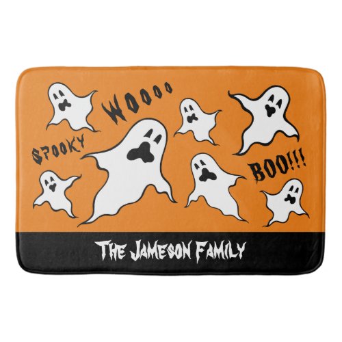 Personalized Spooky Halloween Ghosts Bath Mat